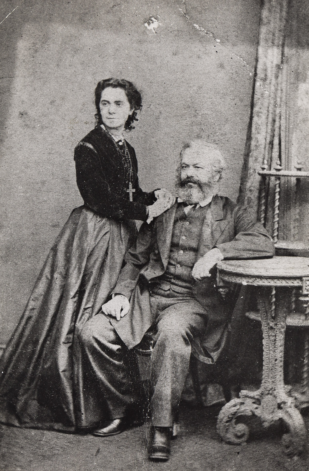 (THE COMMUNIST MANIFESTO) Karl Marx (1818-1883) and his daughter Jenny Caroline Marx (Jenny Longuet 1844-1883).